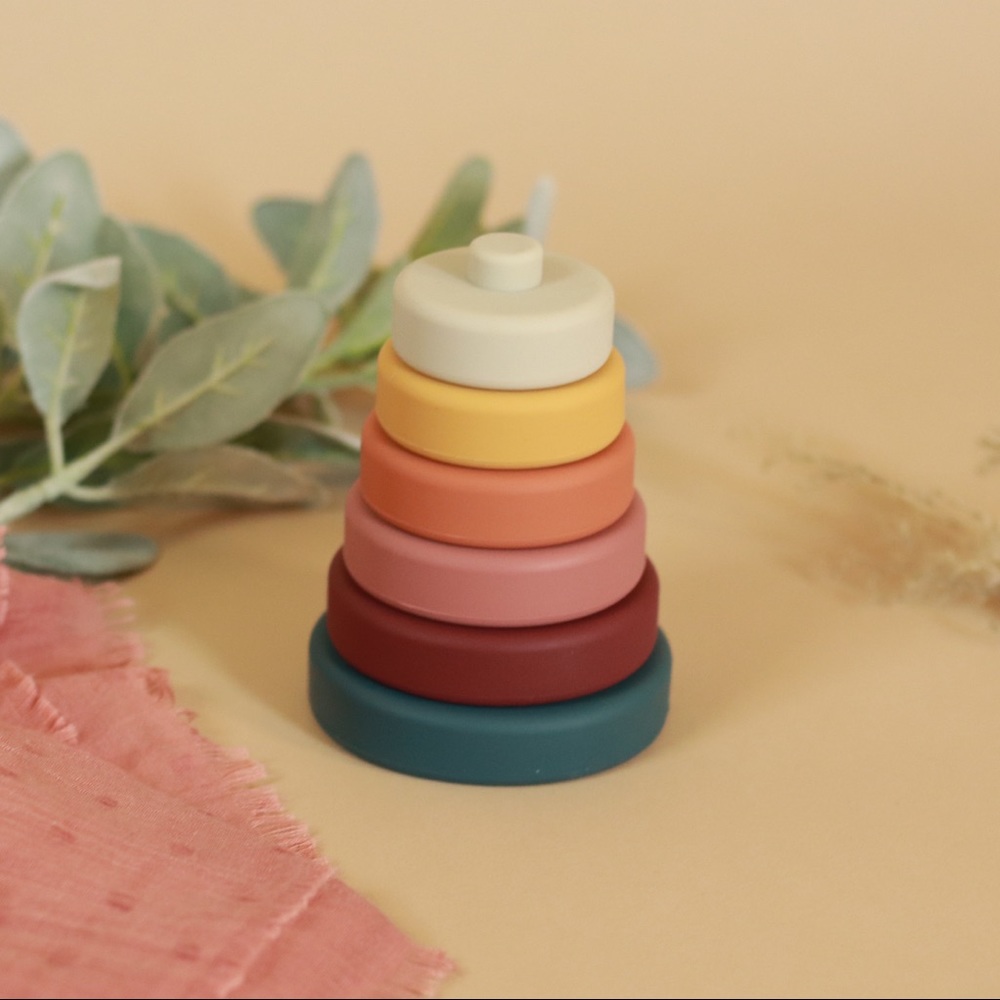 Multicolored Silicone Stacking Ring Set Baby Toy